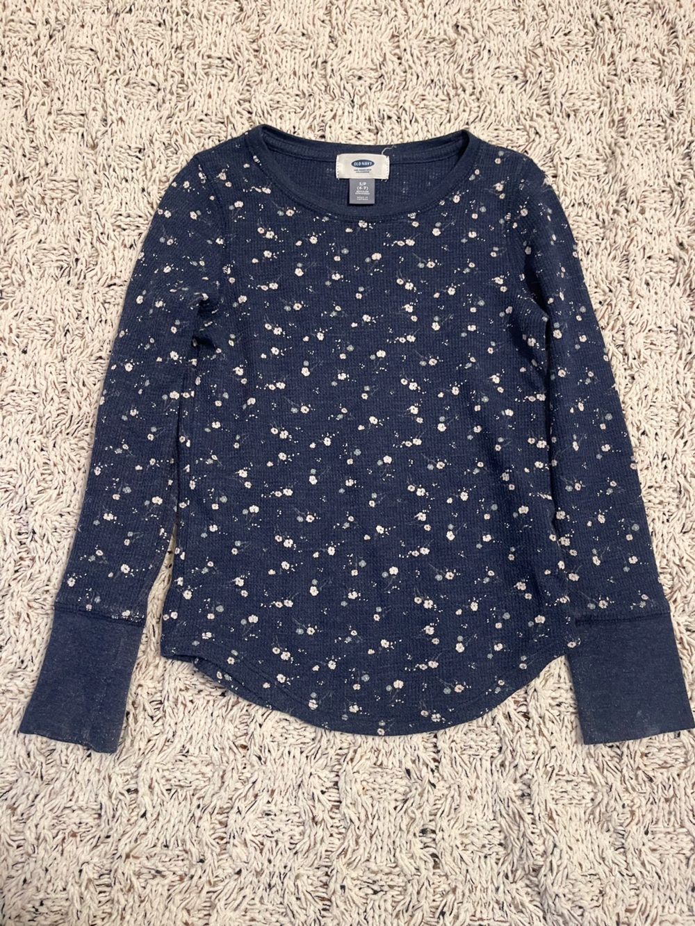 Old Navy Navy Blue Floral Knit Leggings